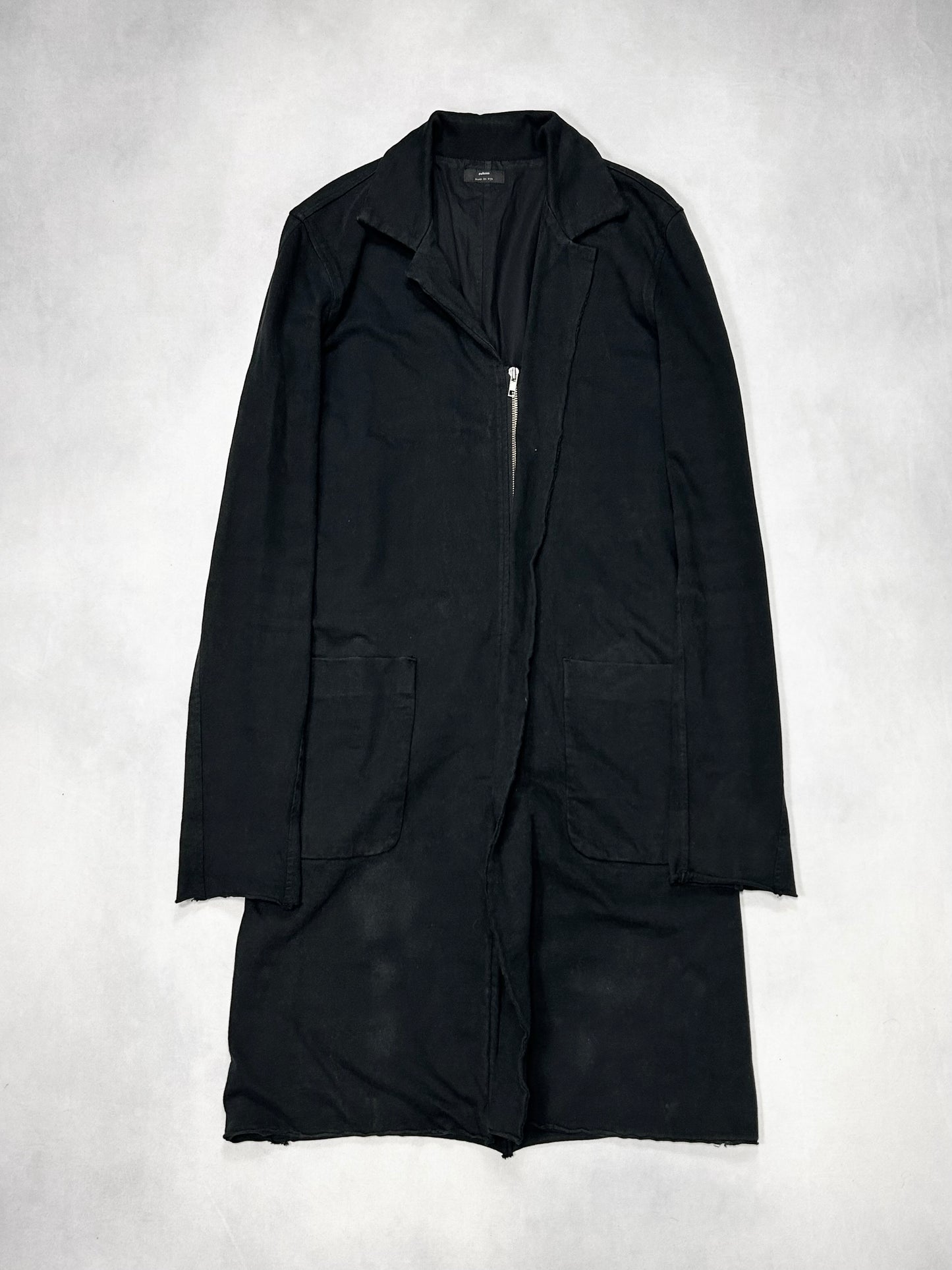 wjk reluxe Black Asymmetry Cut Off Zip Chester Coat Size S