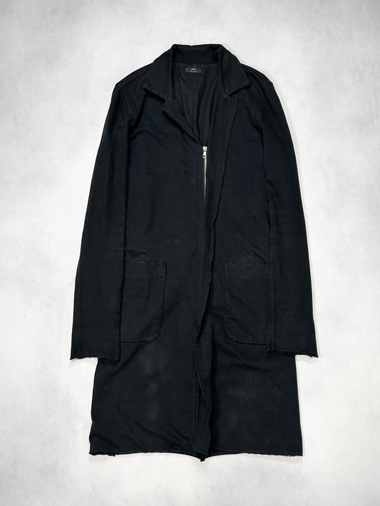 wjk reluxe Black Asymmetry Cut Off Zip Chester Coat Size S