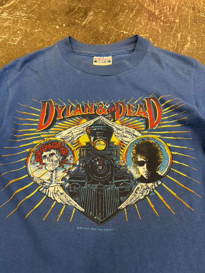 dylan Bob Dylan & Grateful Dead T-Shirt Blue Size S