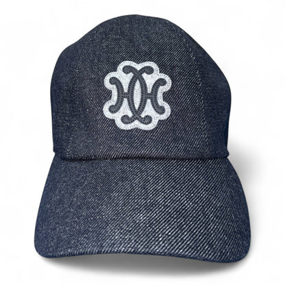 HERMES "Serena Lift" H-Logo Denim Cap Size ONE SIZE