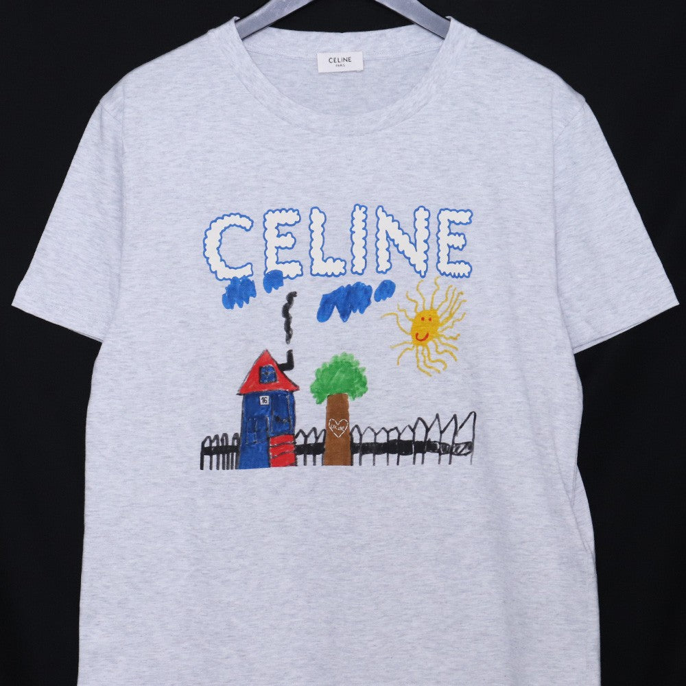 Celine 25AW Regular Cotton Jersey T-Shirt Gray Size M