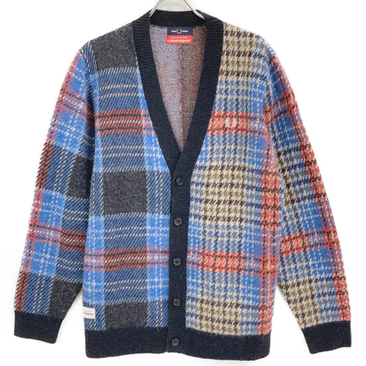 LOVERBOY 2020 Fred Perry Check Alpaca Knit Cardigan Size S