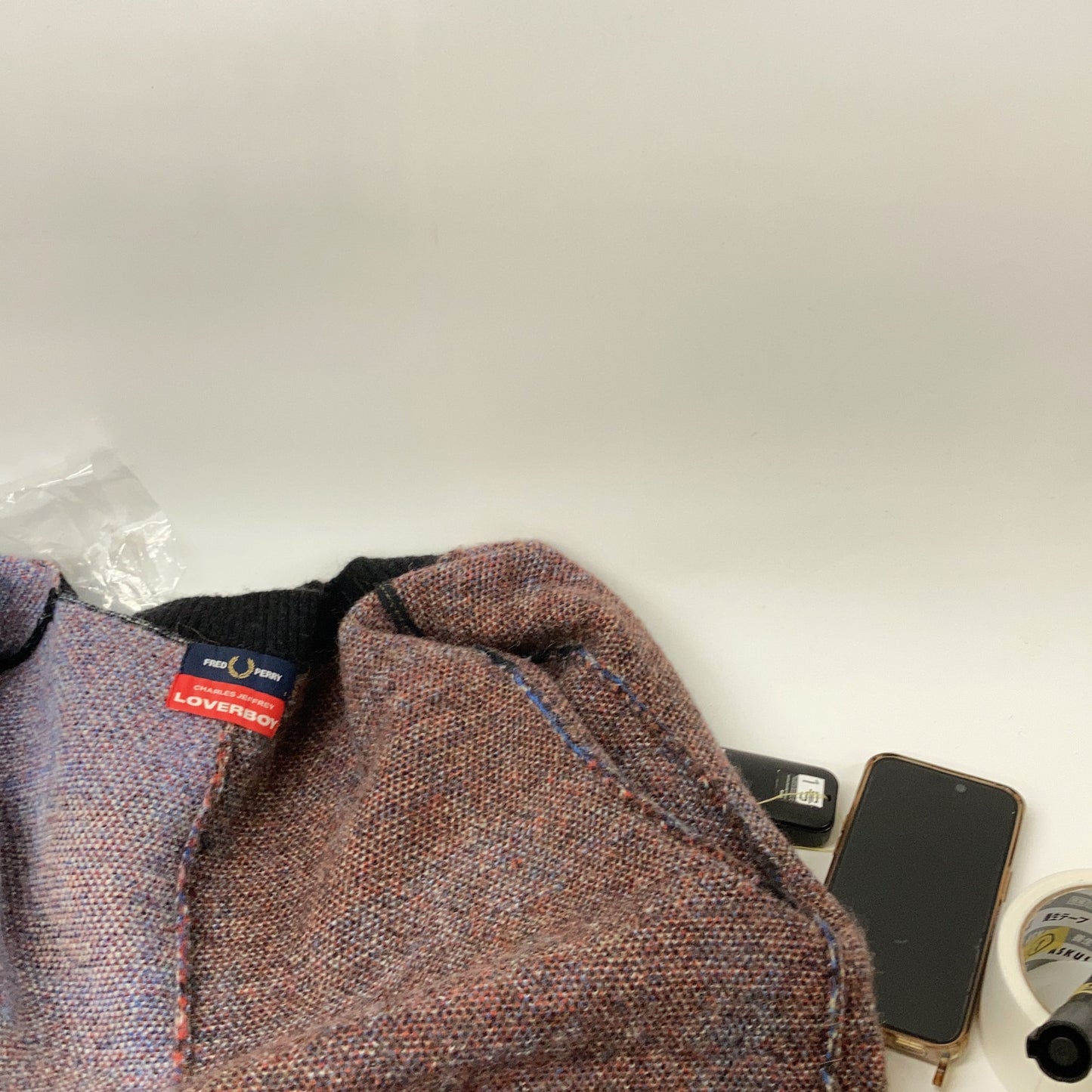 LOVERBOY 2020 Fred Perry Check Alpaca Knit Cardigan Size S