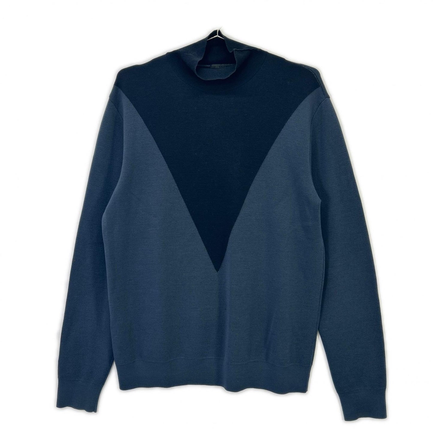 PRADA 11AW Navy Wool High Neck Pullover Sweater Size 52
