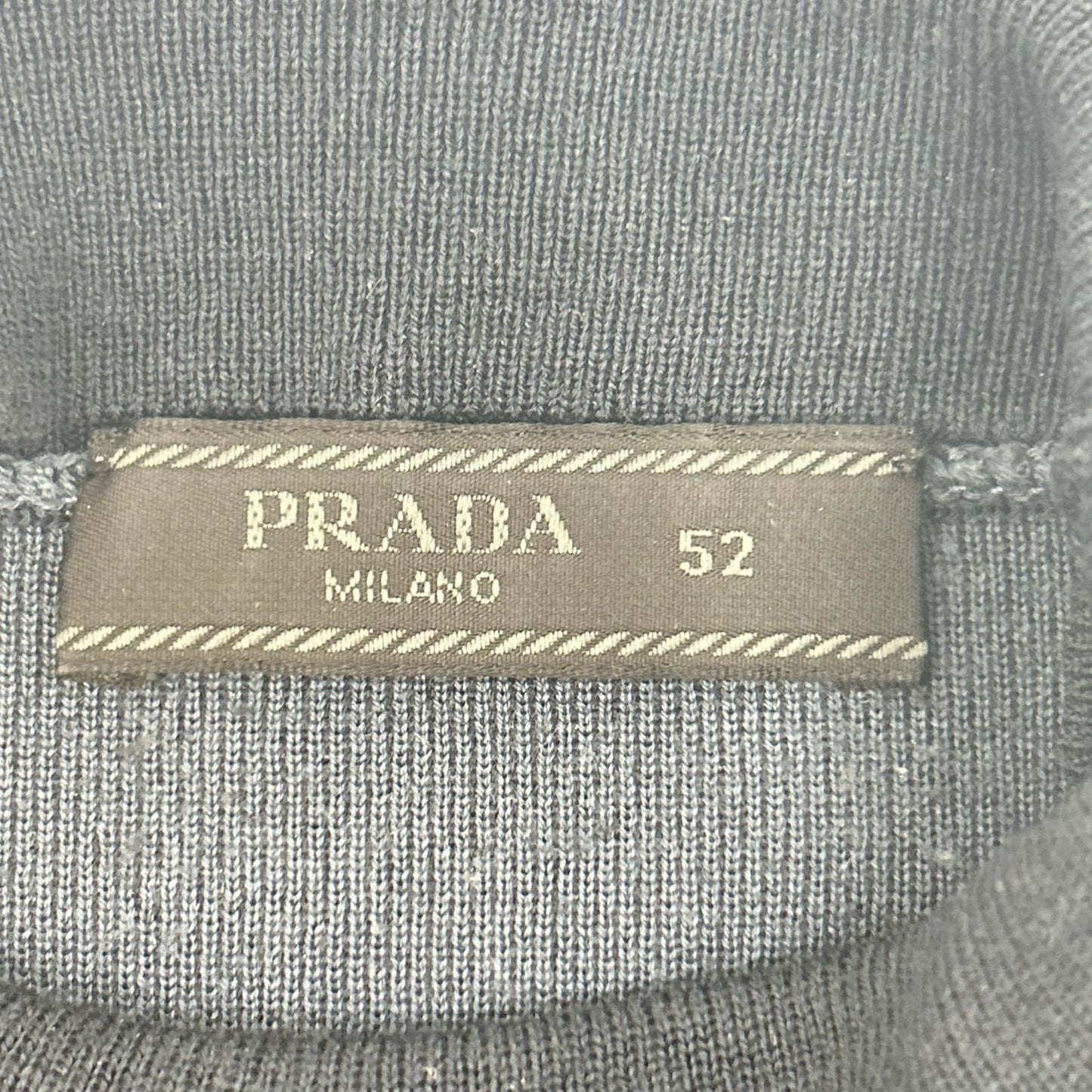 PRADA 11AW Navy Wool High Neck Pullover Sweater Size 52