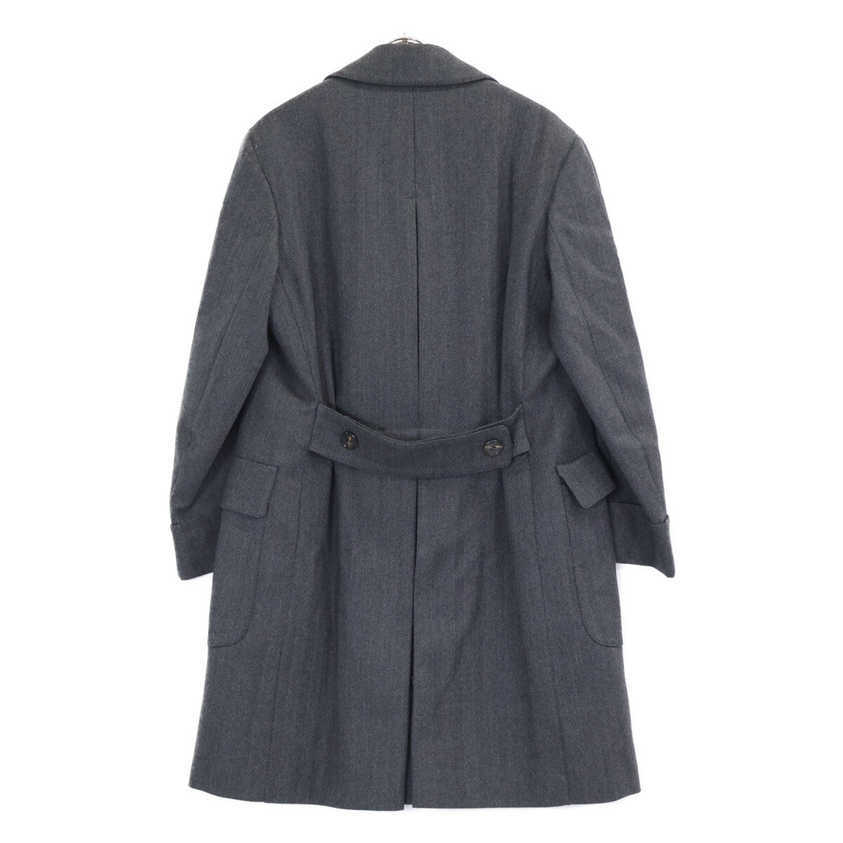 Gabriele Pasini Herringbone Wool Flannel Polo Coat Size 50