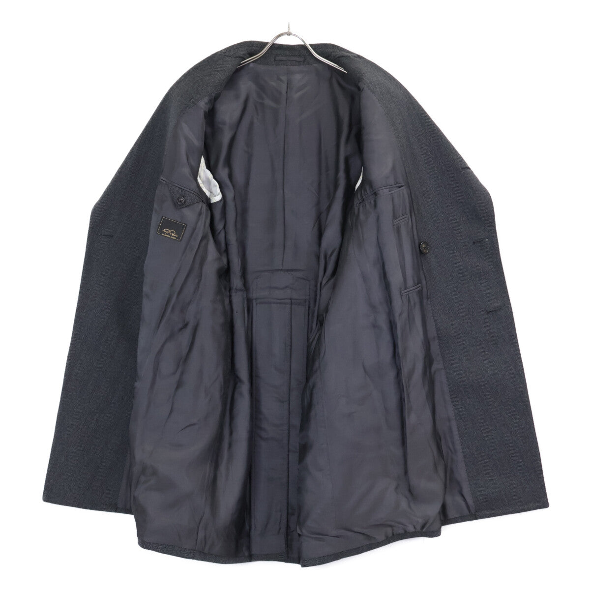 Gabriele Pasini Herringbone Wool Flannel Polo Coat Size 50