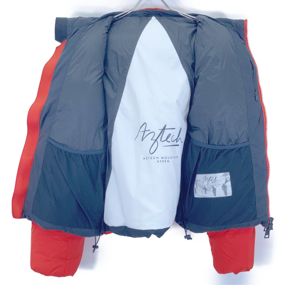 Aztech Mountain Red Hooded Down Jacket