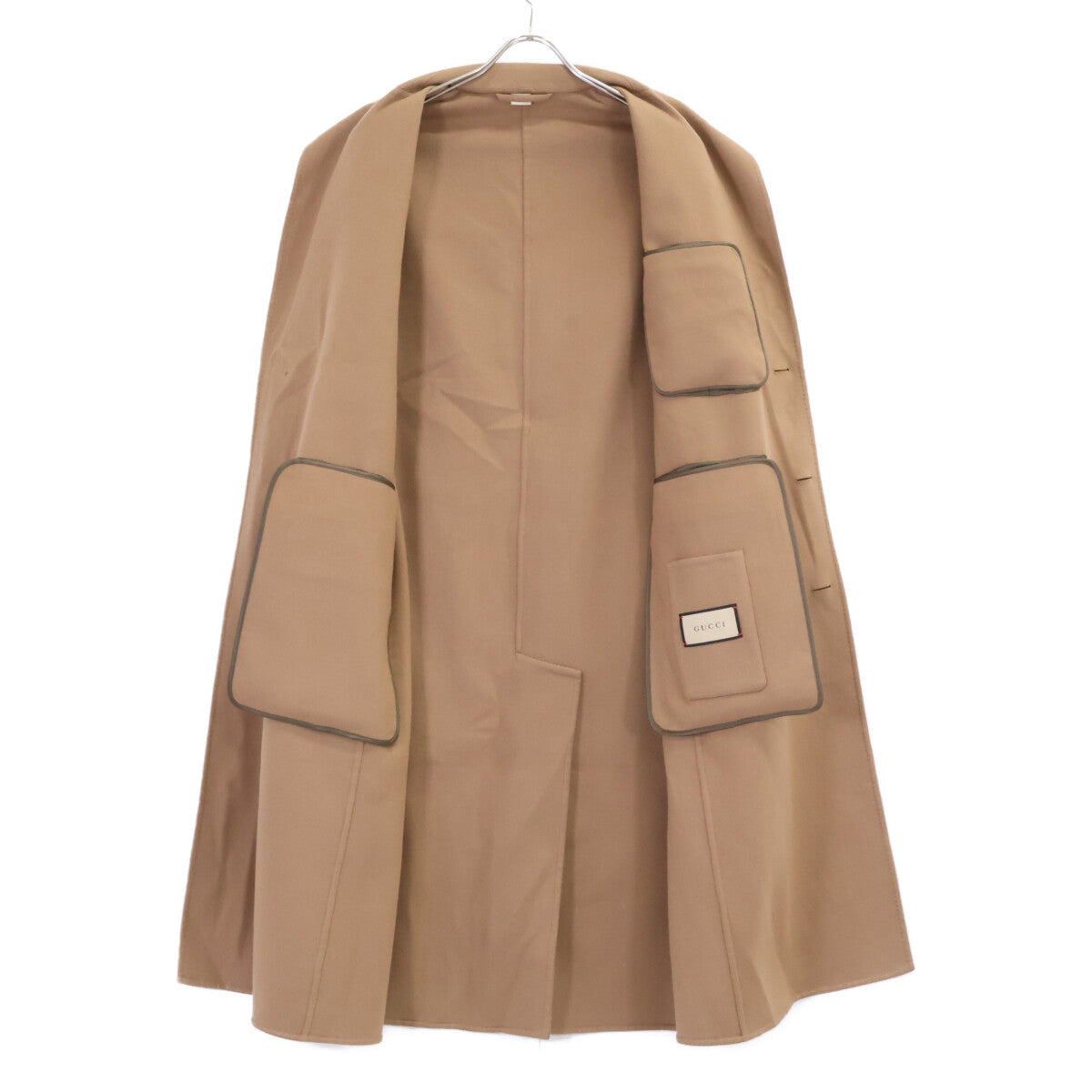 GUCCI Wool Cashmere Chester Coat Brown Size 48