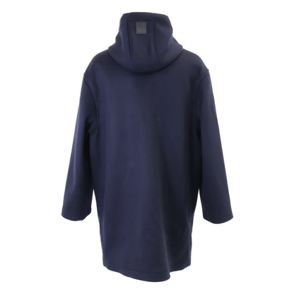 LOEWE Wool Zip-Up Hooded Coat Navy Size 48