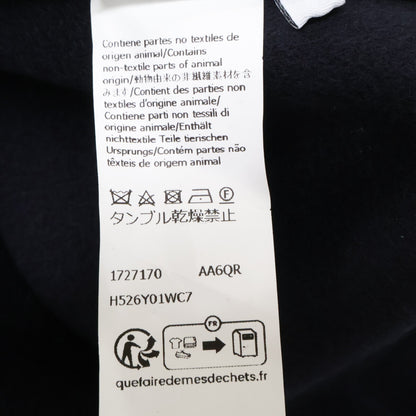 LOEWE Wool Zip-Up Hooded Coat Navy Size 48