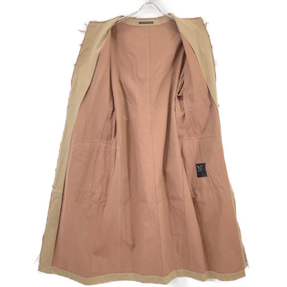 Y's YI-C01-026 Beige Cotton Twill No Collar Coat Size 2