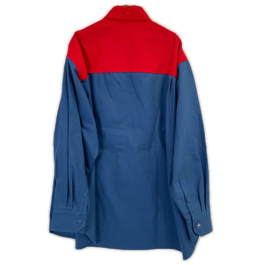 RAF SIMONS Oversized Bi-Color Denim Shirt Size M