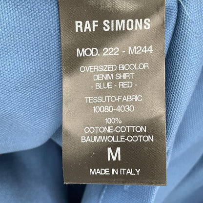 RAF SIMONS Oversized Bi-Color Denim Shirt Size M