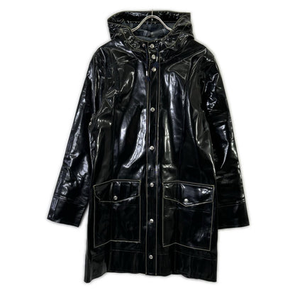 MARNI x Stutterheim Black Patent Raincoat Coat Size M