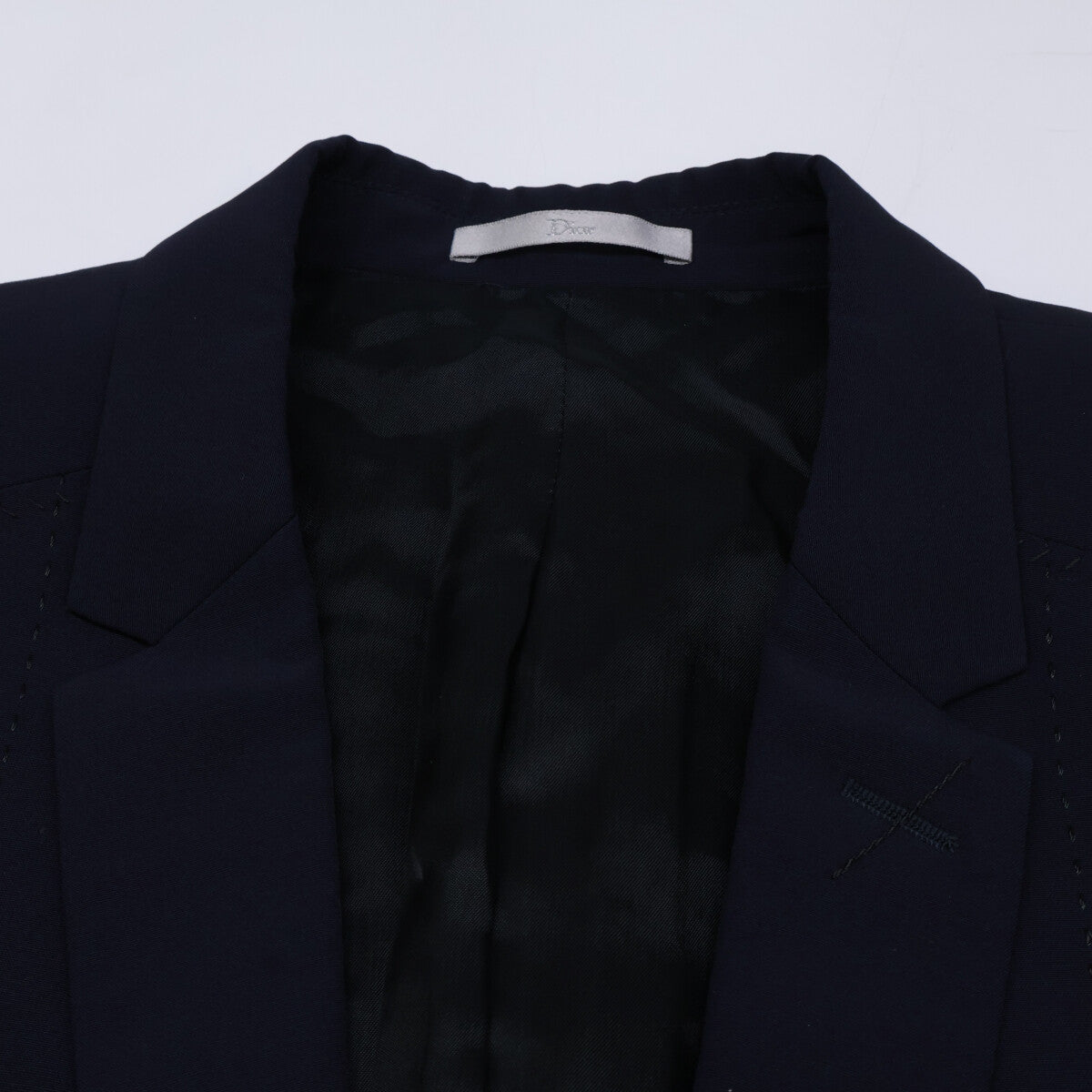 DIOR Wool Mohair Tailored Blazer Navy Size 48