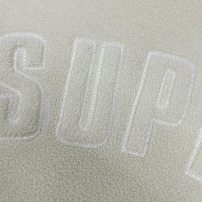 Supreme Arch Logo Polartec Pullover Hoodie Ivory Size LARGE