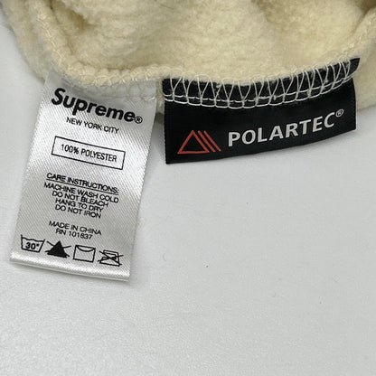 Supreme Arch Logo Polartec Pullover Hoodie Ivory Size LARGE