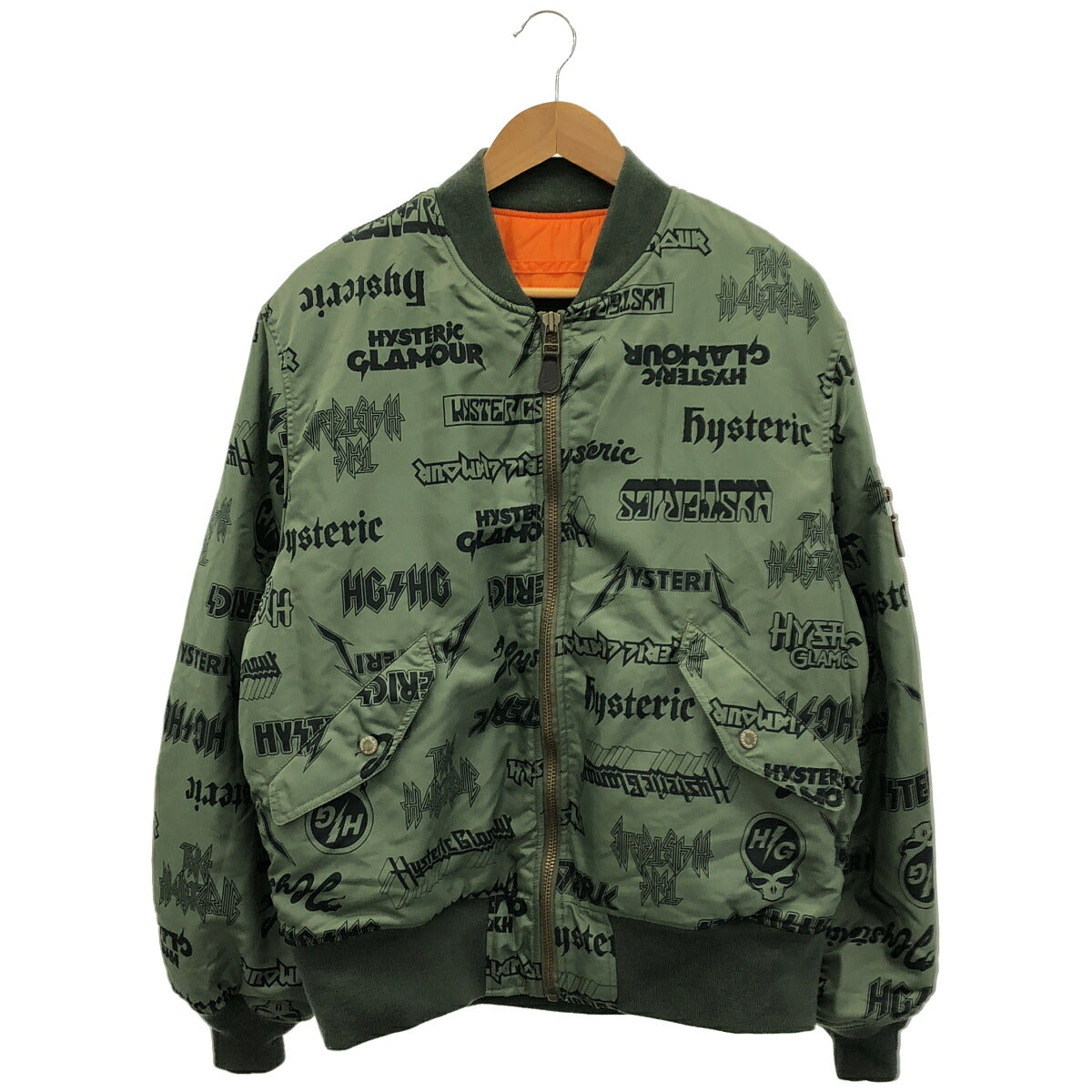HYSTERIC GLAMOUR All-Over Print MA-1 Jacket Khaki Size S
