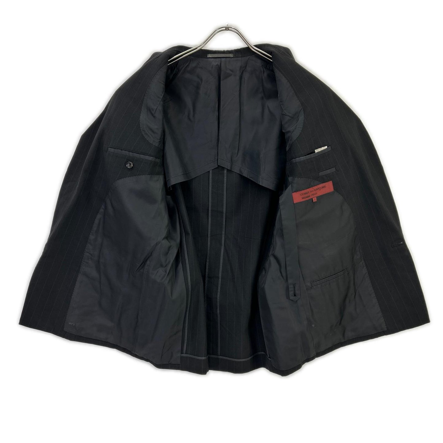 COMMEdesGARCONS HOMME DEUX Black Wool Stripe Jacket Size S