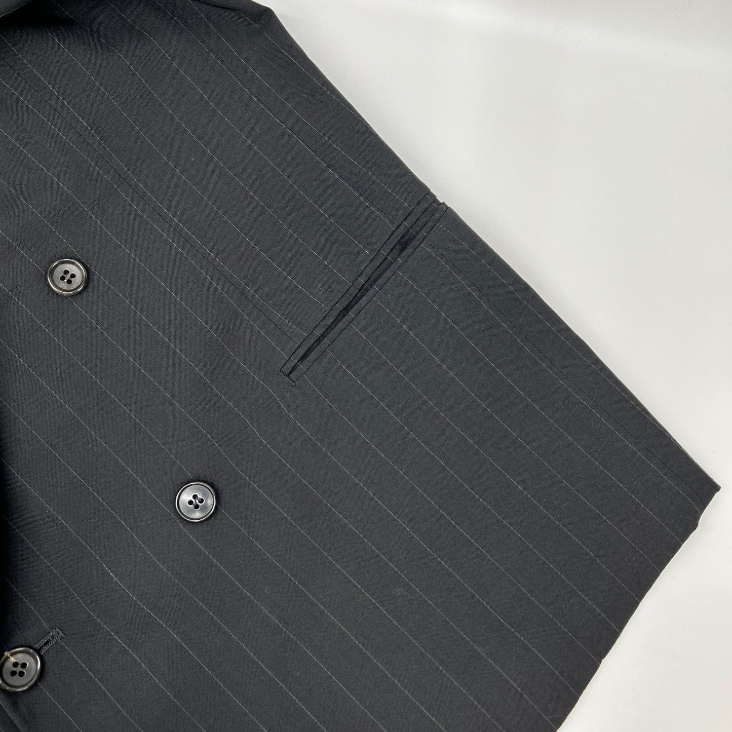 COMMEdesGARCONS HOMME DEUX Black Wool Stripe Jacket Size S