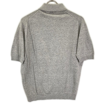JOHN SMEDLEY Light Grey Cotton Short Sleeve Knit Polo Size S