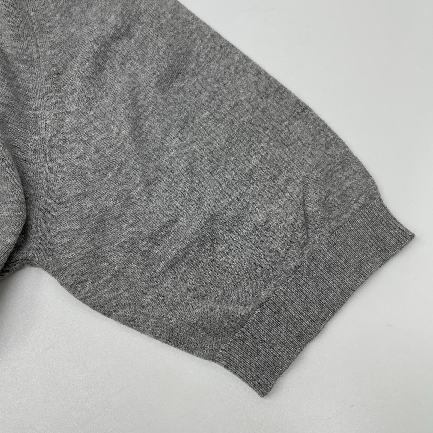 JOHN SMEDLEY Light Grey Cotton Short Sleeve Knit Polo Size S