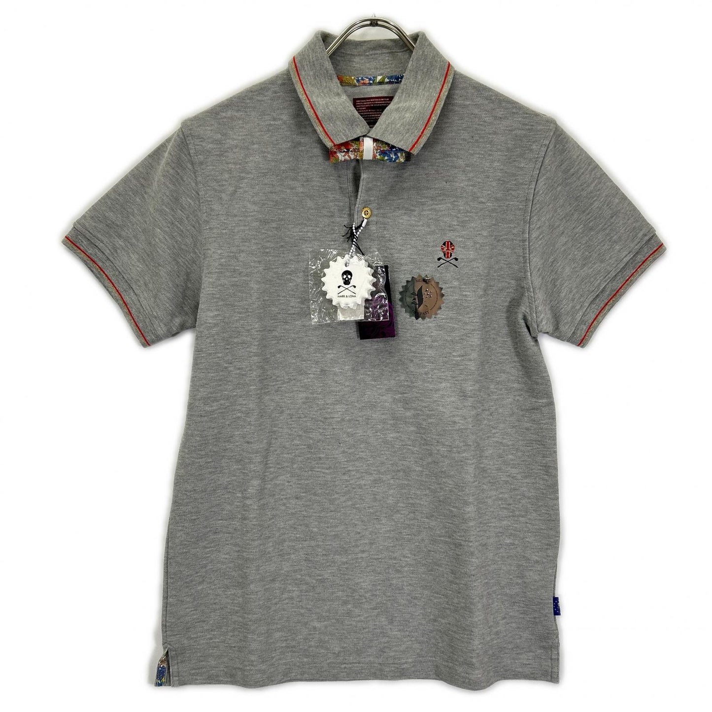 MARK&LONA Grey Detachable Choker Short Sleeve Polo Size M