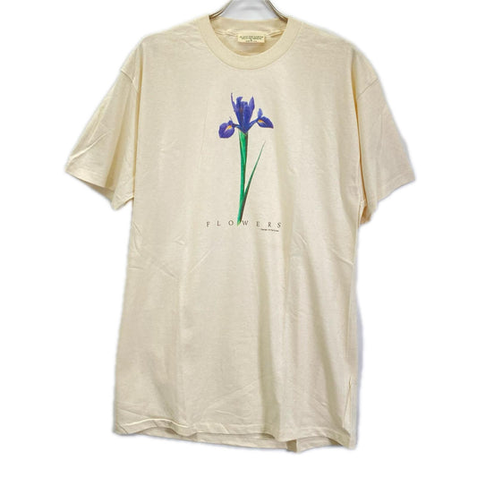 USA 90s Beige Flower Print S/S T-Shirt Size L