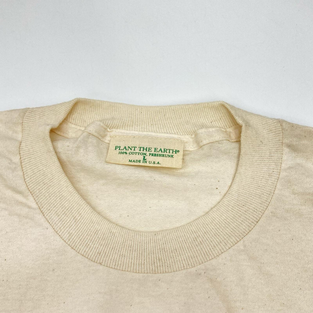 USA 90s Beige Flower Print S/S T-Shirt Size L