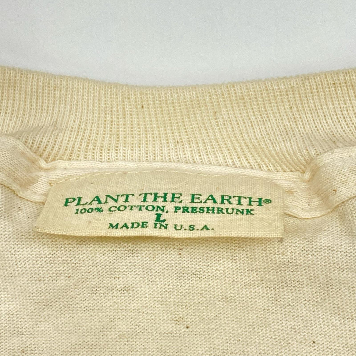USA 90s Beige Flower Print S/S T-Shirt Size L