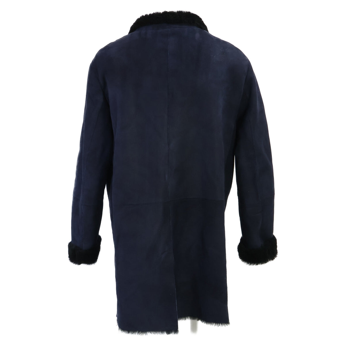 GIORGIOARMANI Stand Collar Mouton Coat Navy Size ITA54