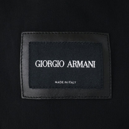 GIORGIOARMANI Stand Collar Mouton Coat Navy Size ITA54