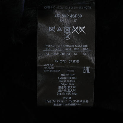 GIORGIOARMANI Stand Collar Mouton Coat Navy Size ITA54