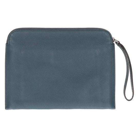 GIORGIOARMANI Leather Clutch Bag Navy