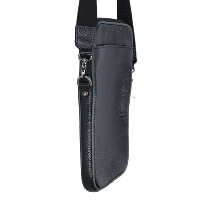 a.testoni Leather Vertical Crossbody Bag Black/Green