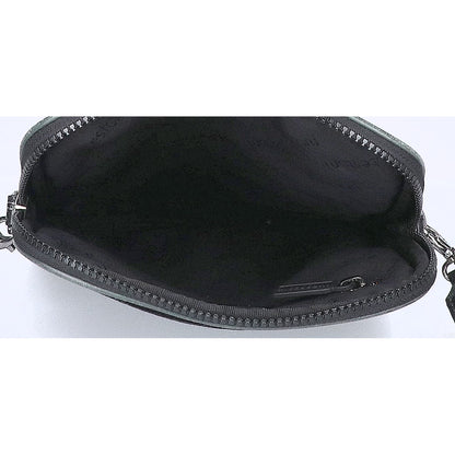 a.testoni Leather Vertical Crossbody Bag Black/Green