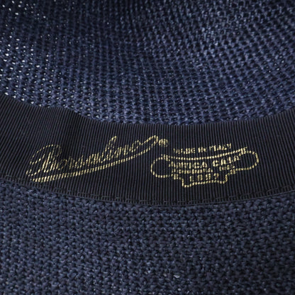 Borsalino Navy Raffia Cloche Rollable Hat Size 56