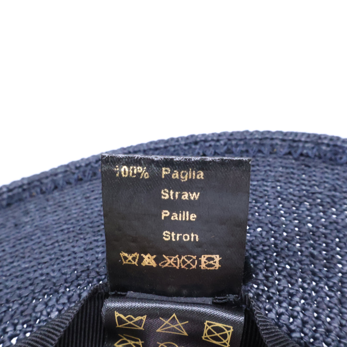 Borsalino Navy Raffia Cloche Rollable Hat Size 56