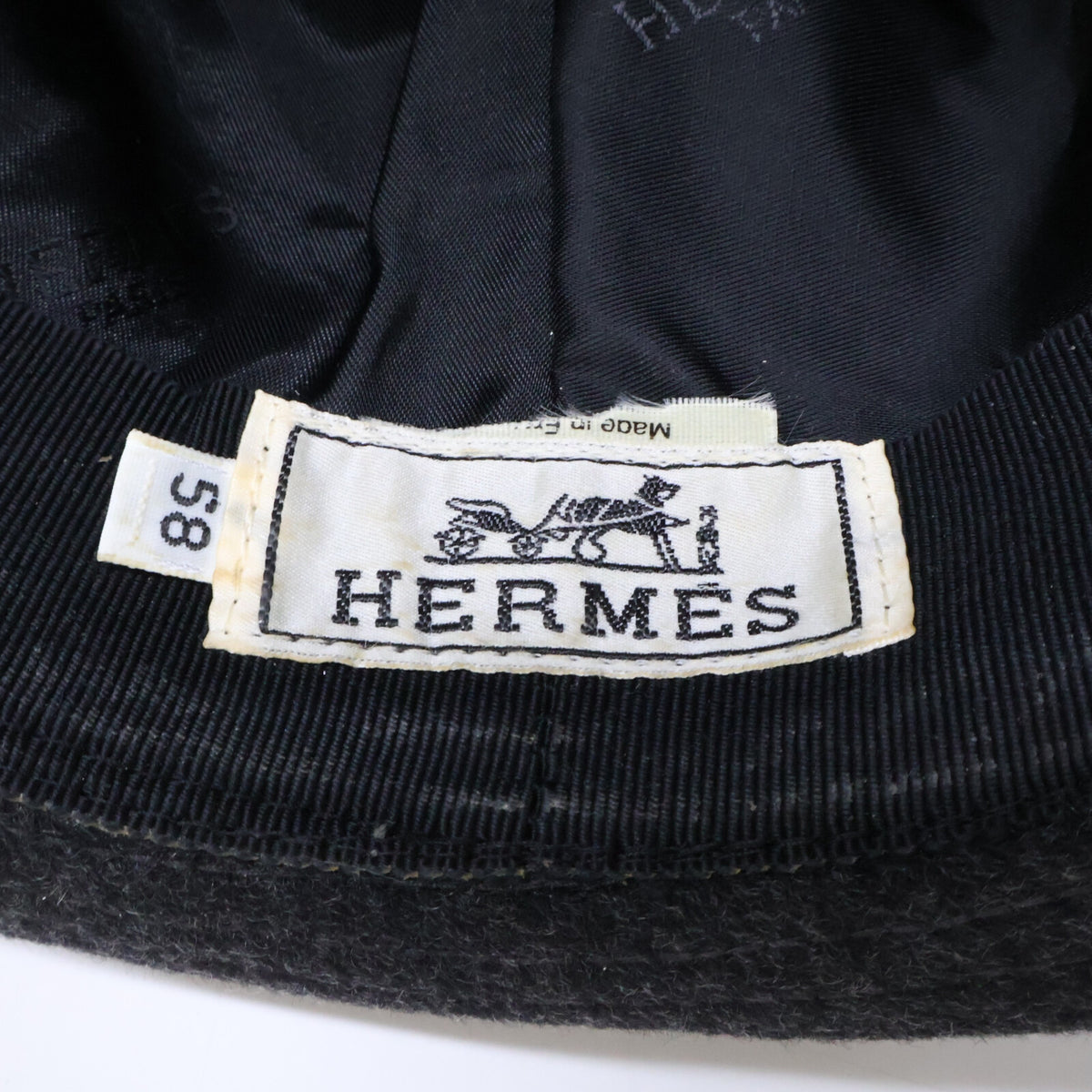 HERMES Cashmere Deerskin Fedora Hat Size 58