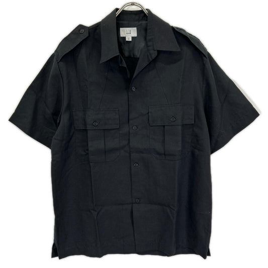 Dunhill Linen Blend Safari Shirt Black Size M
