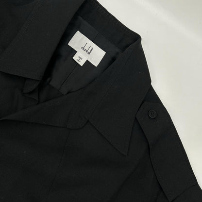 Dunhill Linen Blend Safari Shirt Black Size M