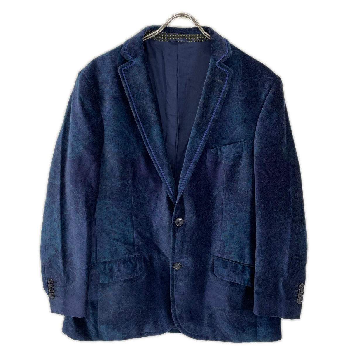 ETRO SUPERLEGGERA Velour Jacket Navy Size 56