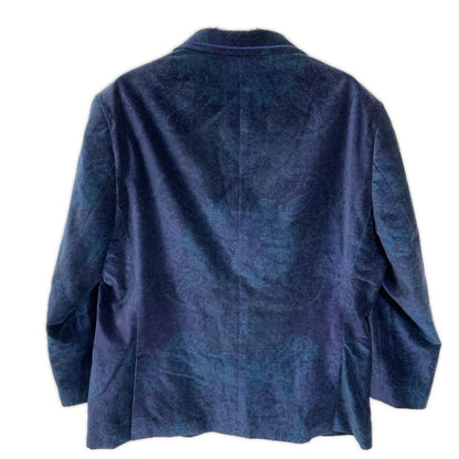 ETRO SUPERLEGGERA Velour Jacket Navy Size 56