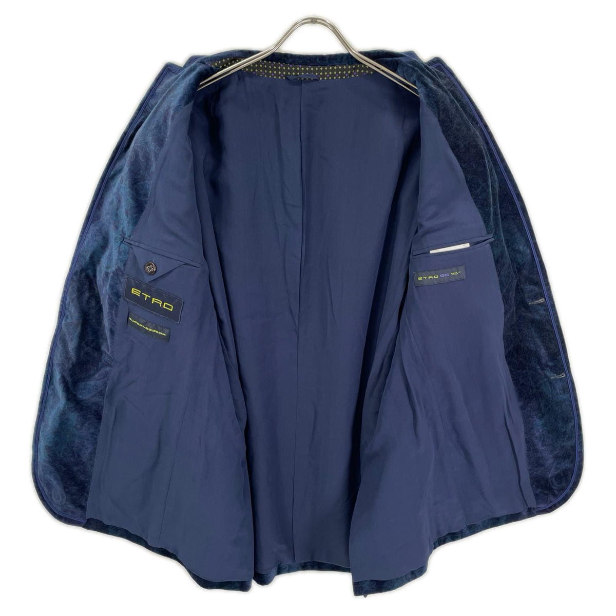 ETRO SUPERLEGGERA Velour Jacket Navy Size 56