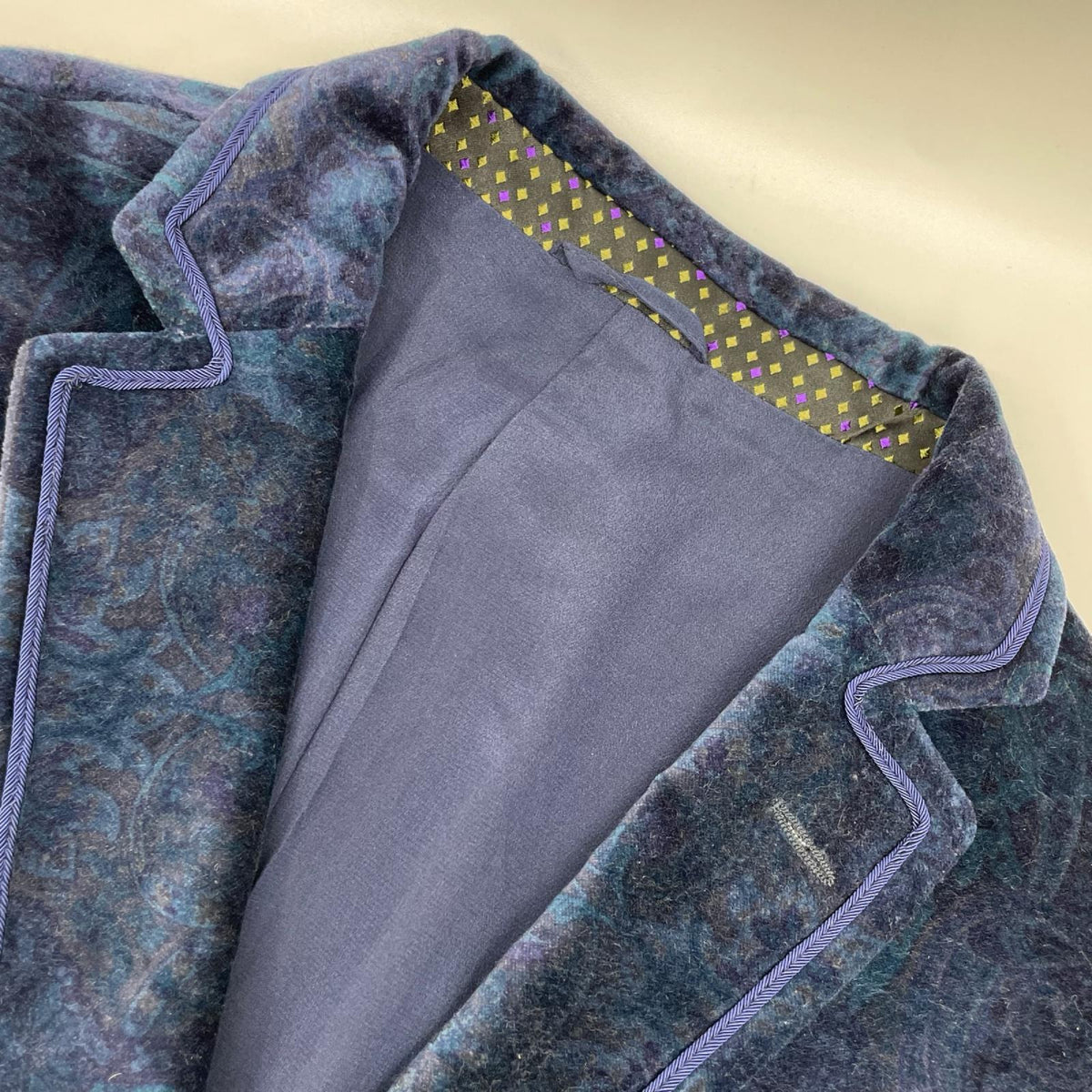 ETRO SUPERLEGGERA Velour Jacket Navy Size 56