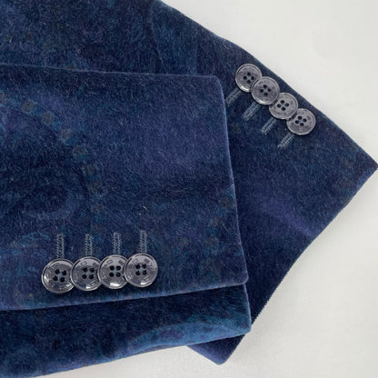 ETRO SUPERLEGGERA Velour Jacket Navy Size 56