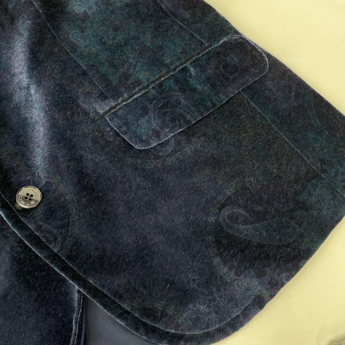ETRO SUPERLEGGERA Velour Jacket Navy Size 56