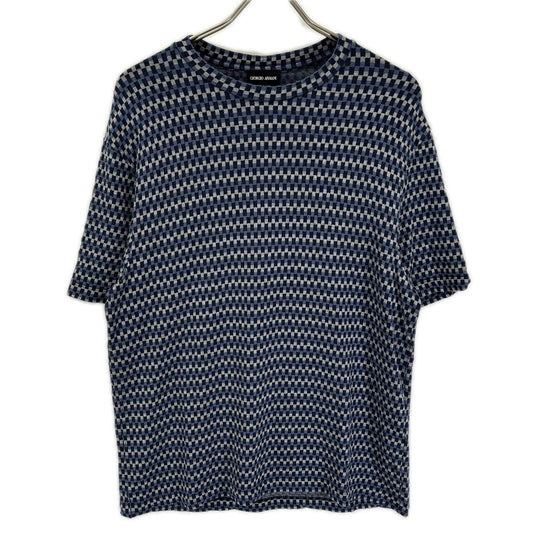 GIORGIOARMANI Navy All-Over Pattern T-Shirt Viscose Size 48