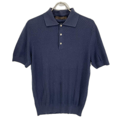 LOUIS VUITTON Cotton Silk Cashmere Knit Shirt Navy Size L